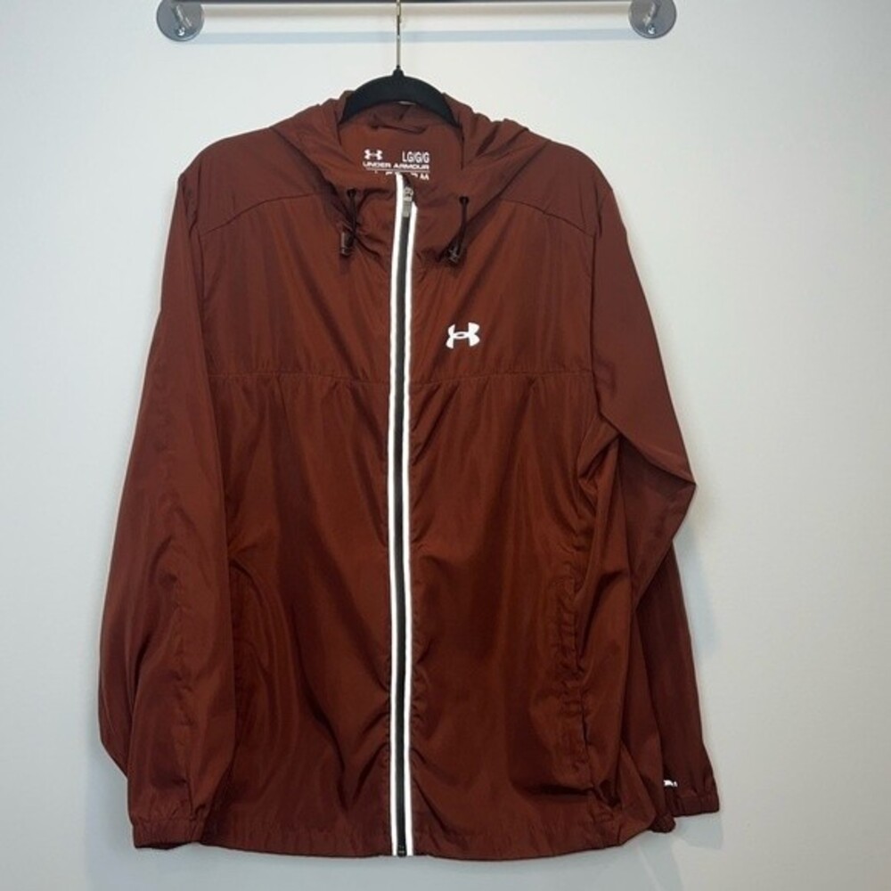 Under Armour Cold Gear Windbreaker Burnt Orange LG Loose